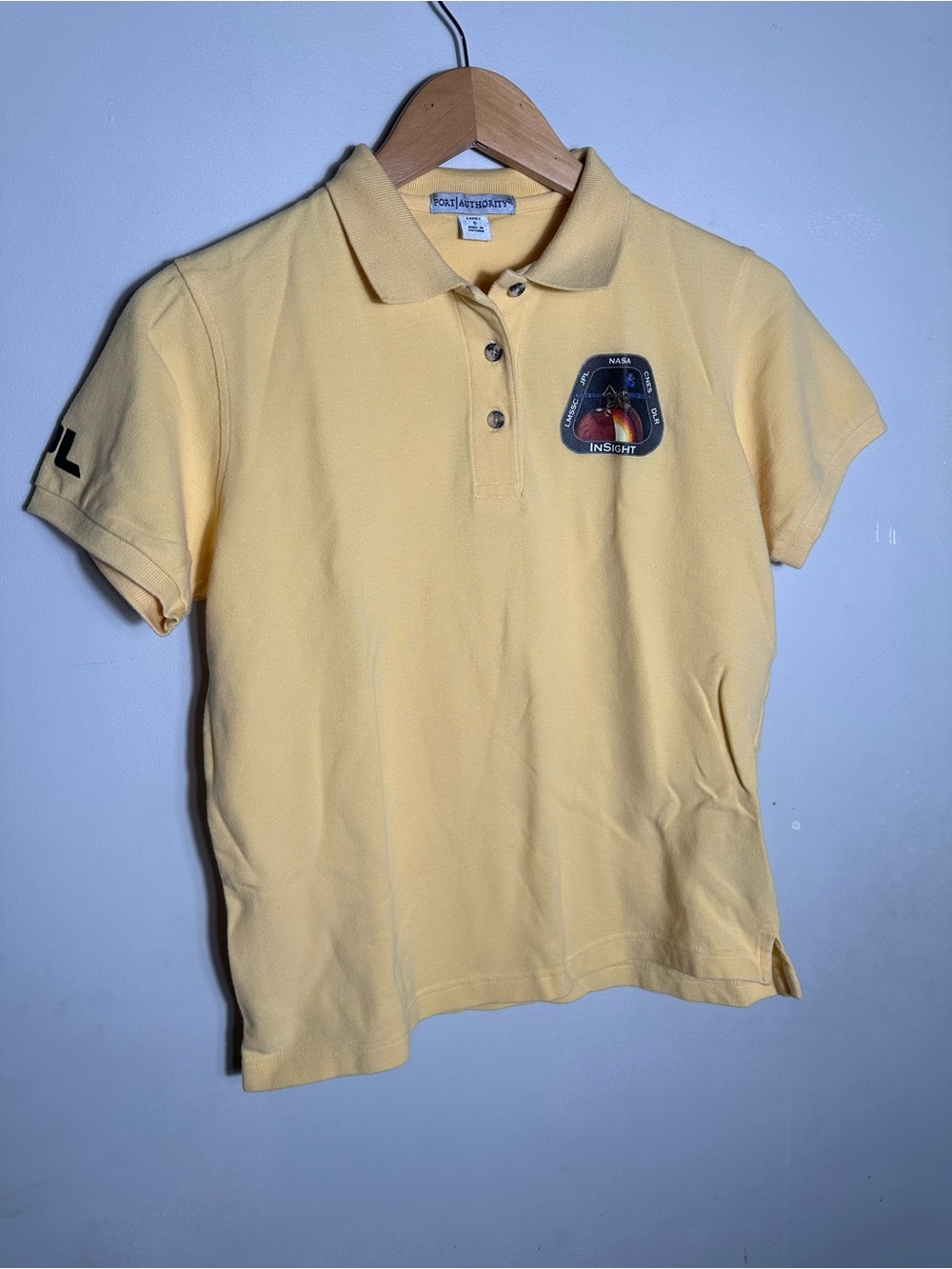 Light Yellow Polo Shirt with NASA INSIGHT and JPL logo